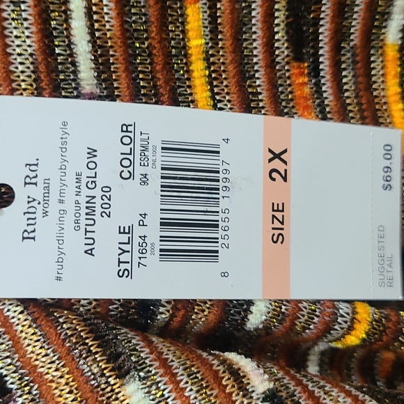 Ruby Rd. Women’s Textured Stripe Open-Front Cardigan 2X - Picture 9 of 9